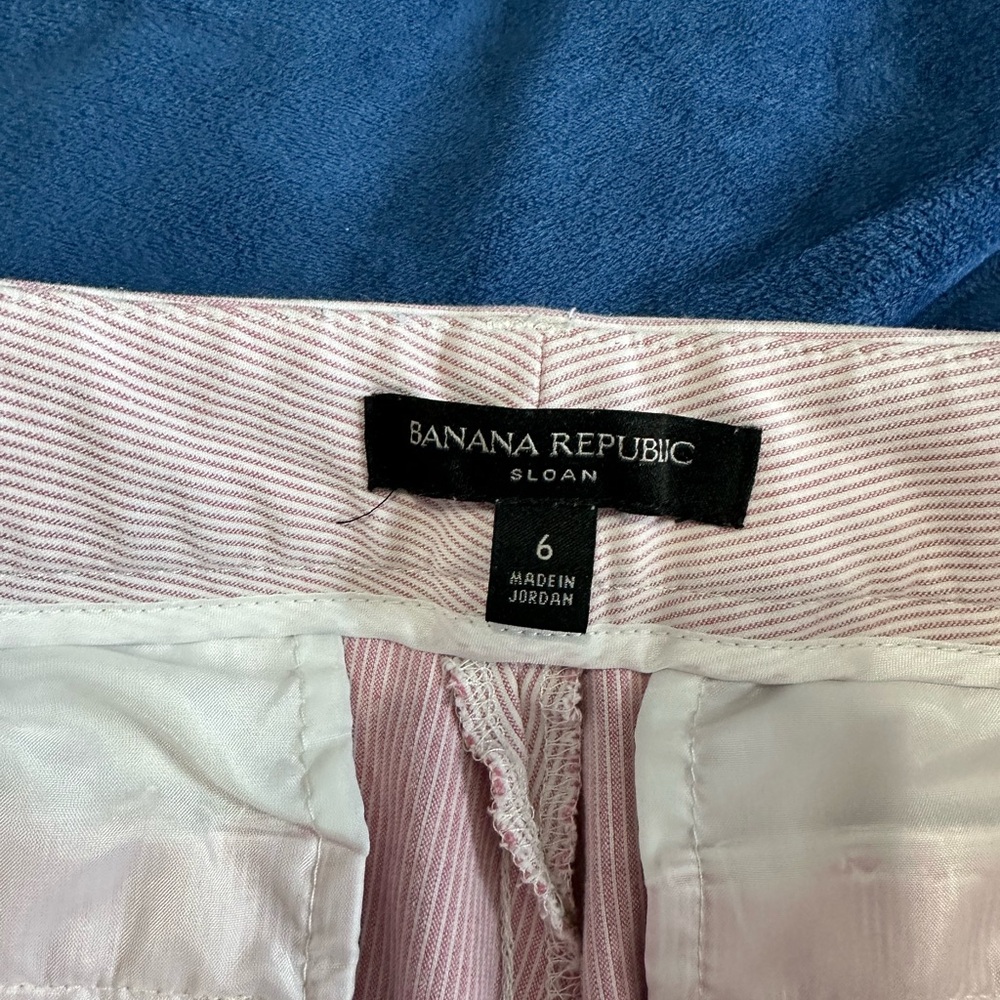 Banana Republic Light Pink Striped Trousers
